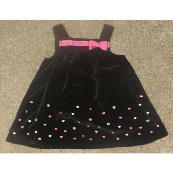 Gymboree Tres Chic Black Velvet Heart Dress - Picture 1 of 2
